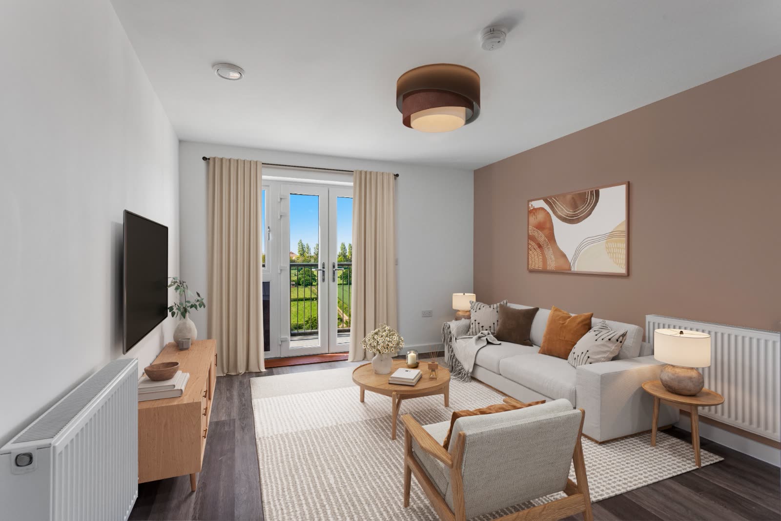 Plot 50 living room, virtually staged