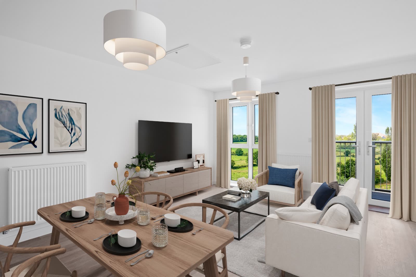 Plot 51 living room, virtually staged
